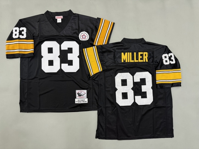 Men 2025 Pittsburgh Steelers #83 Miller black Throwback Limited NFL Jersey style 002->pittsburgh steelers->NFL Jersey